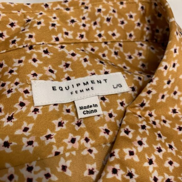 Equipment Femme sz L Leema button down shirt floral satin blouse - Picture 4 of 8